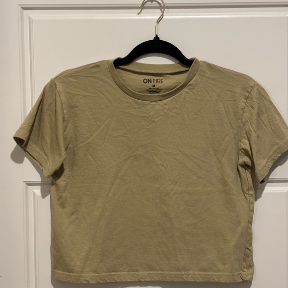 On Fire Women's Beige Short Sleeve Tee - Picture 1 of 4